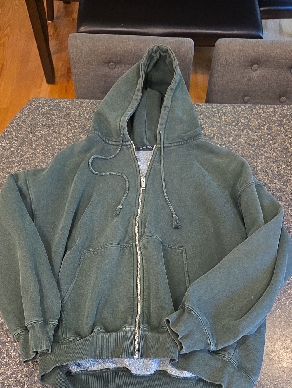Brandy Melville Chrissy Green Zip-Up Hoodie Jacket